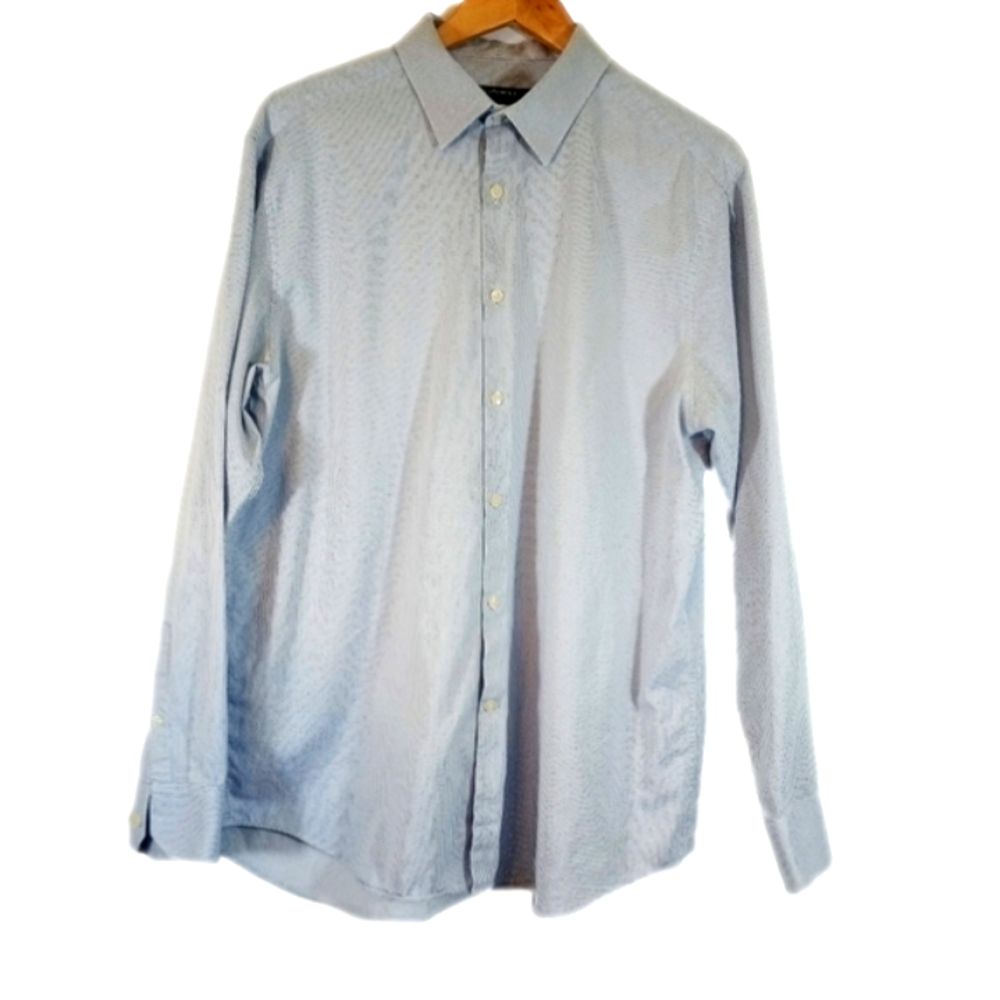 𝅺perry Ellis Men Portfolio Dress Shirt Light Blue Size 17